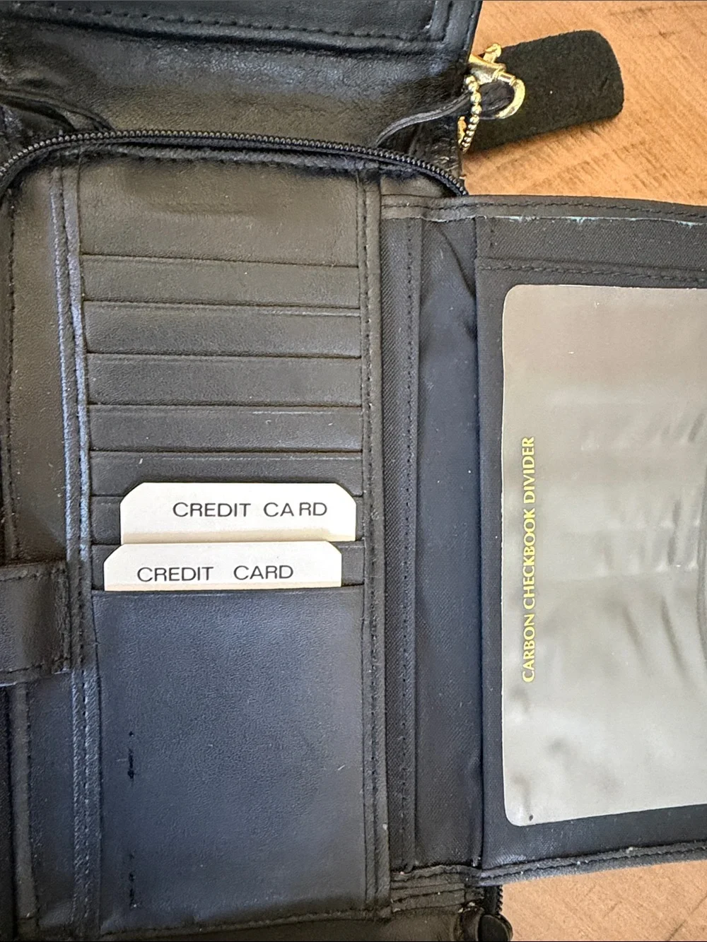 VTG NEW Black Leather Crossbody Wallet Multiple Pockets UNISEX